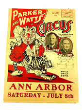 Antique Parker Watts Carnival Circus AMAZING Poster courier Ann Arbor Michigan picture