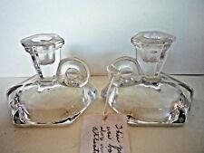 Pair Vintage 1936 Small Glass Candle Holders picture