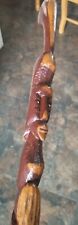 Hand Carved African Tribal Face Wooden Walking Stick 34
