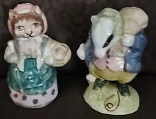 2 Beatrix Potter's Cousin Ribby,Tommy Brock 1970 Figurines Beswick England Vtg  picture