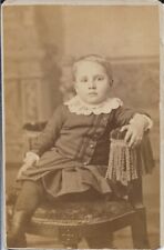 Child Photograph Portrait Dress CDV Carte De Visite Late 1800s picture