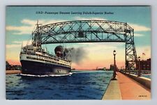 Duluth MI- Michigan, Passenger Steamer, Antique, Vintage Souvenir Postcard picture