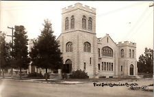 COVINA CALIFORNIA FIRST PRESBYTARIAN CHURCH OLD REAL PHOTO POSTCARD VIEW  picture