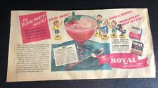 1941 Royal Desserts “It’s Royal Party Month” w/ recipe print ad 15.5x7.5” picture