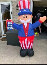 4' Patriotic LED Inflatable American Happy 4th of July Flag Uncle Sam Decoration picture
