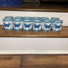 Vintage HJ Stotter Glass Set Butterflies 12 Plastic MCM Glasses Made USA picture