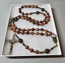 Large One Of A Kind Hand Crafted Rosary Made With Natural Sandalwood And... picture