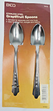 Vtg 1983 EKCO Stainless Steel Grapefruit Spoons 2pk #10170 Serrated Tip USA NOS picture