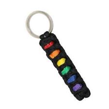 Gay Pride Rainbow Key Chain Paracord Keychain Black with Rainbow LGBTQ picture