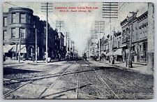 South Chicago Illinois~Commercial Avenue North @ 93rd~Downtown~c1910 PC picture