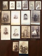 Antique Lot Of Seven CDV & Nine Cabinet Card Photos From Peoria Illinois picture