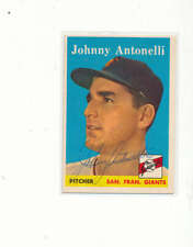 Johnny Antonelli Giants #153 1958 Topps signed trading card Jsa auction letter picture