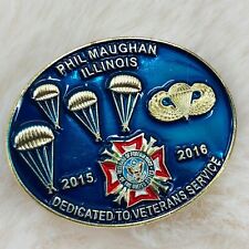 2016 VFW Illinois Enamel Airborne Veterans Member Lapel Pin Phil Maughan picture
