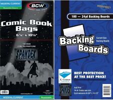 100  BCW 2-Mil Current Resealable Bags & E. Gerber Comic Acid Free 24PT Boards picture