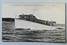 Sightseeing Yacht, Frenchmans Bay, Bar Harbor, Maine Sepia Tone Postcard 2562 picture