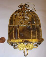 antique gold silver mirror birdcage bird cage decor Christmas Tree Ornament 8x4  picture