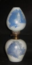 ITEM #408 DELFT Art Glass Unlisted Antique Victorian Miniature Oil Lamp In MINT picture