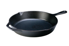 12 in. Cast Iron Skillet in Black with Pour Spout picture