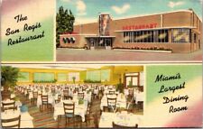 Miami, Florida ~ The San Regis Restaurant - Miami's Largest Dining Room Postcard picture