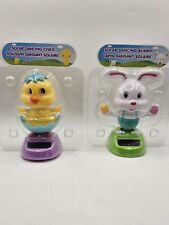 Set Of 2 Easter Themed Solar Dancing Figurines: Easter Bunny And Baby Chick picture