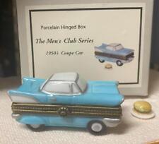 Porcelain Hinged Box 1950s Car with Hamburger Trinket Rk n Roll Midwest PHB NEW picture