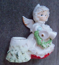 1950's/60's Vintage Napco Japan Ceramic Christmas Angel Figure Candleholder picture