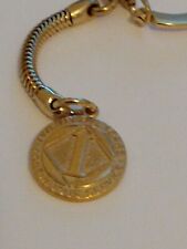 25 Years Continuous Service Gold Tone Keychain Keyring picture