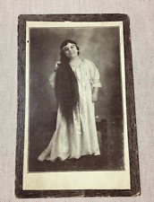 Long Haired Woman Below the Buttocks Full Length Portrait in Dressing Gown  picture