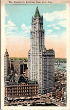 Postcard New York City Woolworth Building WB 1920s NY Cathedral of  Commerce picture