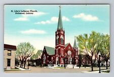Richmond IN-Indiana, Historic 1908 St. John's Lutheran Church, Vintage Postcard picture