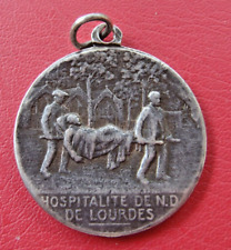 RARE HOSPITAL DE N.D. DE LOURDES BY PENIN PONCET *1920 SILVER RELIGIOUS MEDAL picture