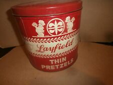Vintage Layfield Thin Pretzel Tin Can Allentown PA picture