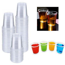100 Disposable Shot Glasses 1 Oz Clear Hard Plastic Party Mini Cups Catering Bar picture