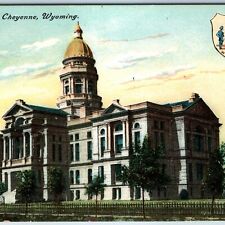 c1900s WY - Wyo - Wyoming State Capitol Court House Seal Old World Tartaria A210 picture