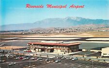 Postcard California Riverside Aerial 1950s Municipal Airport Columbia 23-9990 picture