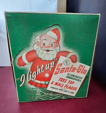 Vintage  GloLite Santa Glo Christmas Tree-top/Wall Plaque Lamp Light ~ Works picture