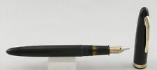 Sheaffer Admiral Touchdown Black & Gold Fountain Pen - 14kt Medium Nib - 1950's picture