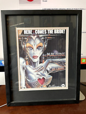 1991 WMS FACTORY ORIGINAL BRIDE OF PINBOT PINBALL PROMO Framed FLYER picture
