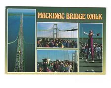 Mackinac Bridge Walk Multi View Postcard Unposted picture