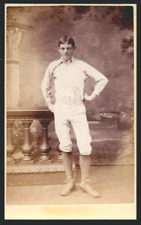 JOHN SPENCE OF MUSSELBURGH ALBUMEN CDV PHOTO SPORTSMAN IN WHITES RUGBY ? c1880 picture