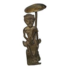 African tribal folk art small Hammered metal bronze brass figurine 4