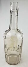 RARE Antique Pre Pro Whiskey Brandy Bottle Bar Back Torkoly Old Etched Lettering picture
