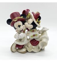 Disney  Mickey Minnie Mouse Victorian Kissing Christmas Porcelain Statue picture
