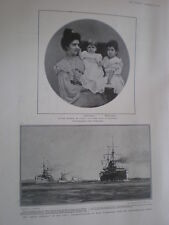 Printed photo Queen Elena of Italy and her daughters 1904 picture