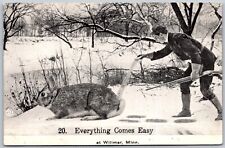 Postcard MN Willmar Minnesota Hunter Exaggerated Rabbit MN03 picture