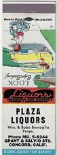 Plaza liquors Concord Calif. LOOK Before Backing Empty Matchbook Cover picture