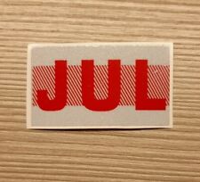 July. California DMV license plates month sticker tags. RED. YOM picture
