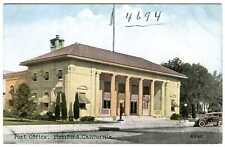 1910s HANFORD CALIFORNIA POST OFFICE & CAR~KINGS COUNTY CA HAND COLORED POSTCARD picture