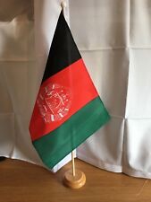 AFGHANISTAN FLOOR STANDING FLAG & WOODEN BASE picture