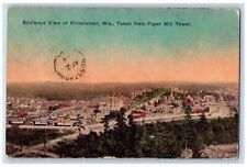 c1914 Bird's Eye View Rhinelander Wisconsin From Paper Mill Tower Grove Postcard picture
